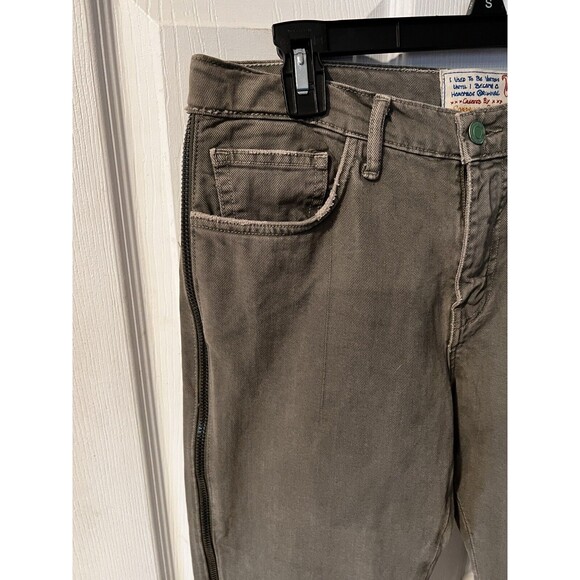 Free people x Sandrine Rose Jeans Womens sz 28 handmade Los Angeles Green - Picture 2 of 10